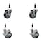 Service Caster 3.5'' Thermoplastic Rubber Wheel Swivel 7/8'' Expanding Stem Caster Set 2 Brakes, 4PK SCC-EX20S3514-TPRB-2-TLB-2-78 - alternate 1